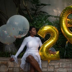 White photo shoot dress